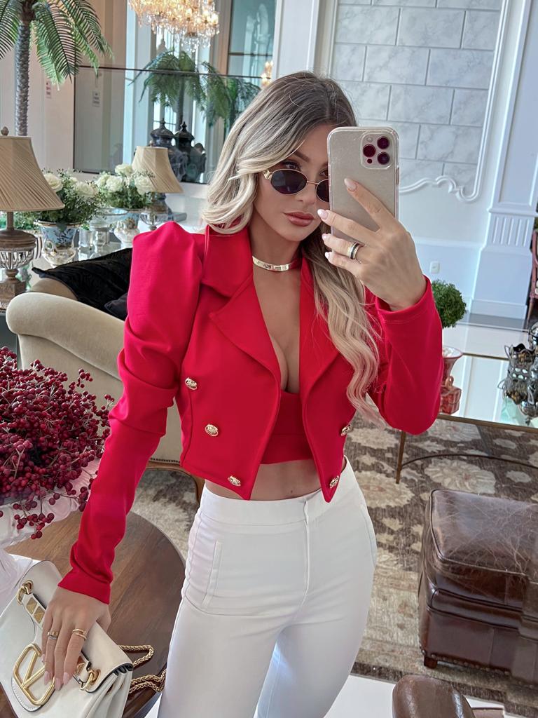 Cropped Blazer Vermelho