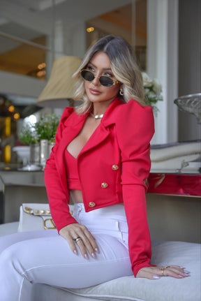 Cropped Blazer Vermelho